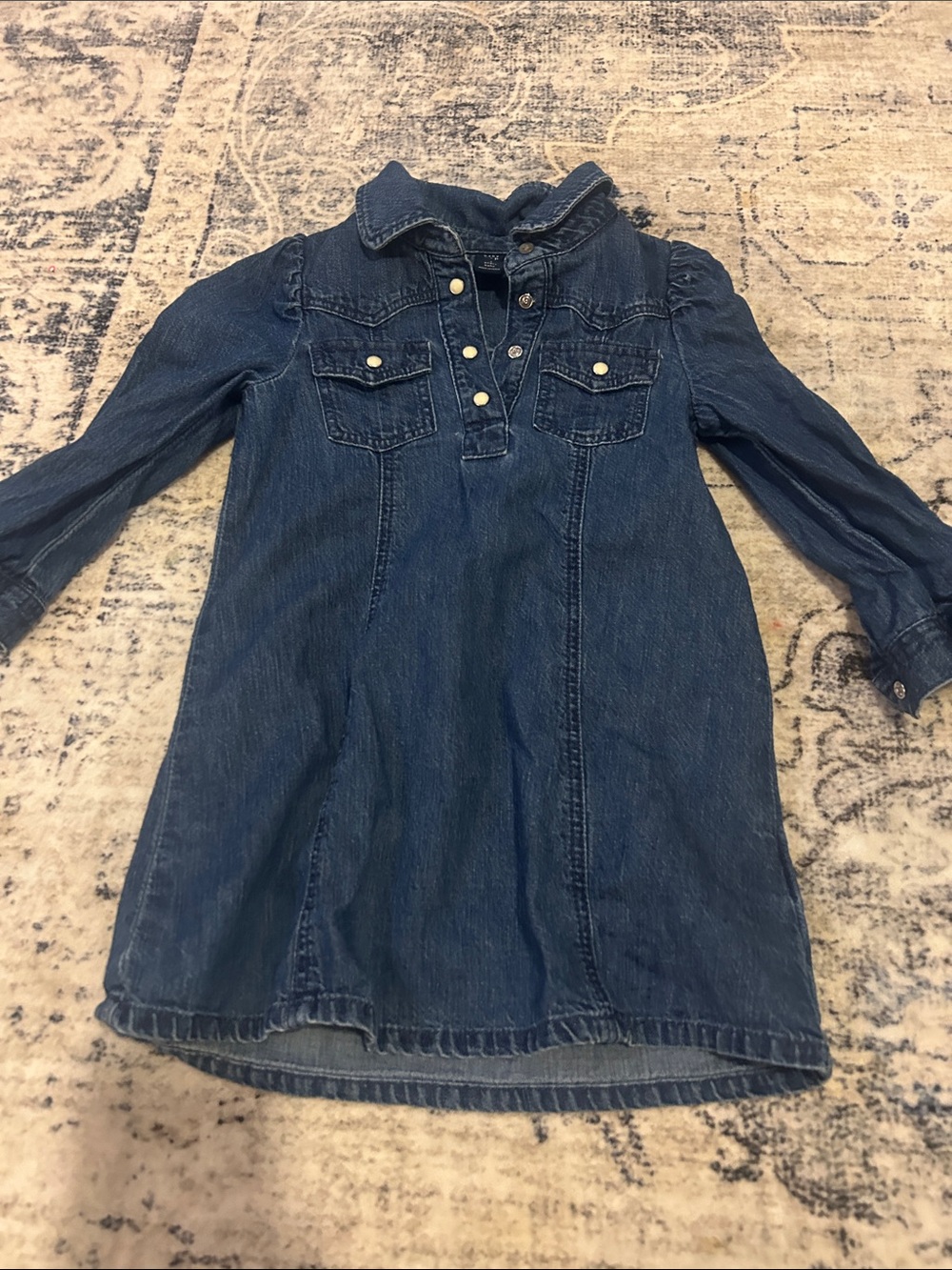 GAP Dark Blue Denim Long Sleeve Girls Dress